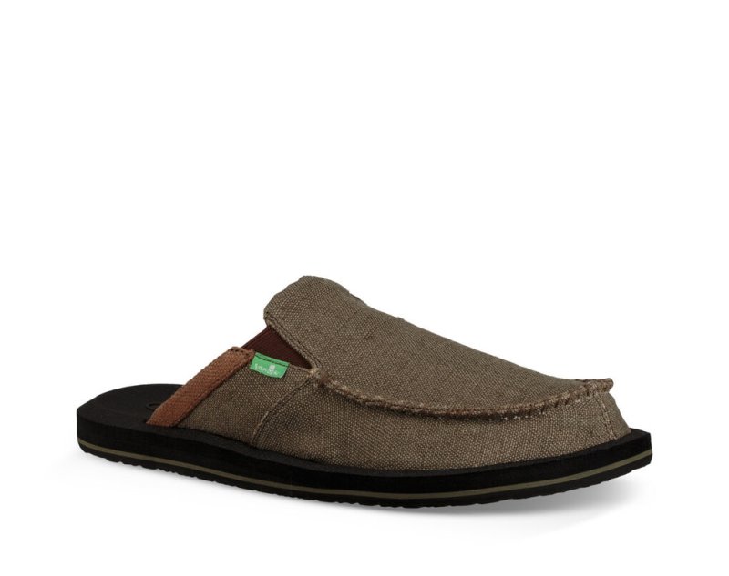 Brown / Black Sanuk You Got My Back III Men's Slippers | 92DLYRHOI