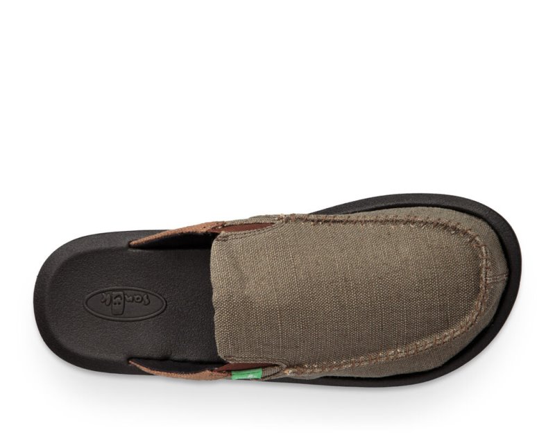 Brown / Black Sanuk You Got My Back III Men's Slippers | 92DLYRHOI