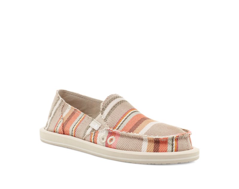 Brown Sanuk Donna Blanket Slip On Women's Shoes | 24FLRKCQP