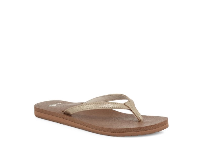 Brown Sanuk Yoga Joy Shimmer Women's Sandals | 13VZQCIFY