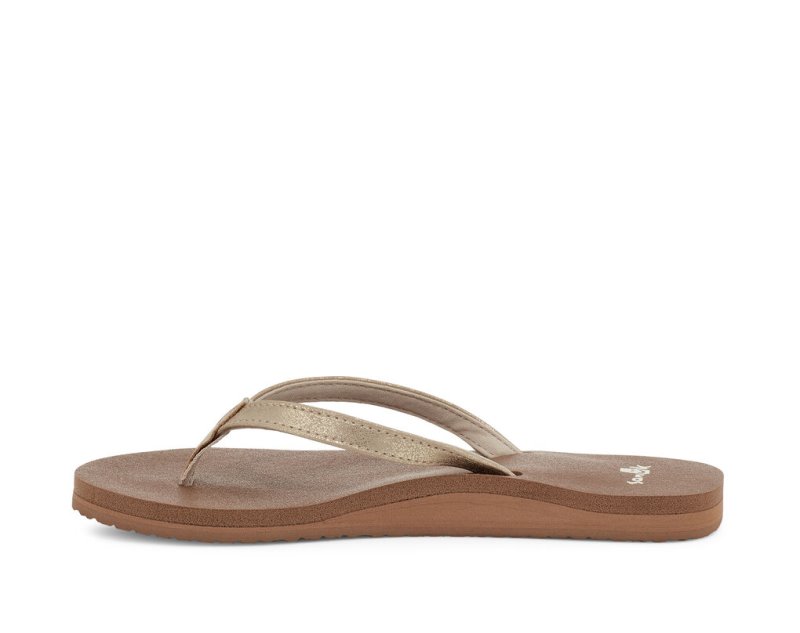 Brown Sanuk Yoga Joy Shimmer Women's Sandals | 13VZQCIFY