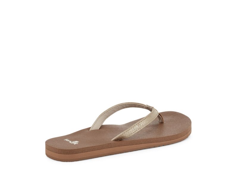 Brown Sanuk Yoga Joy Shimmer Women's Sandals | 13VZQCIFY