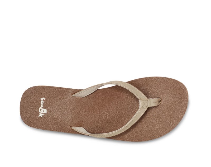 Brown Sanuk Yoga Joy Shimmer Women's Sandals | 13VZQCIFY