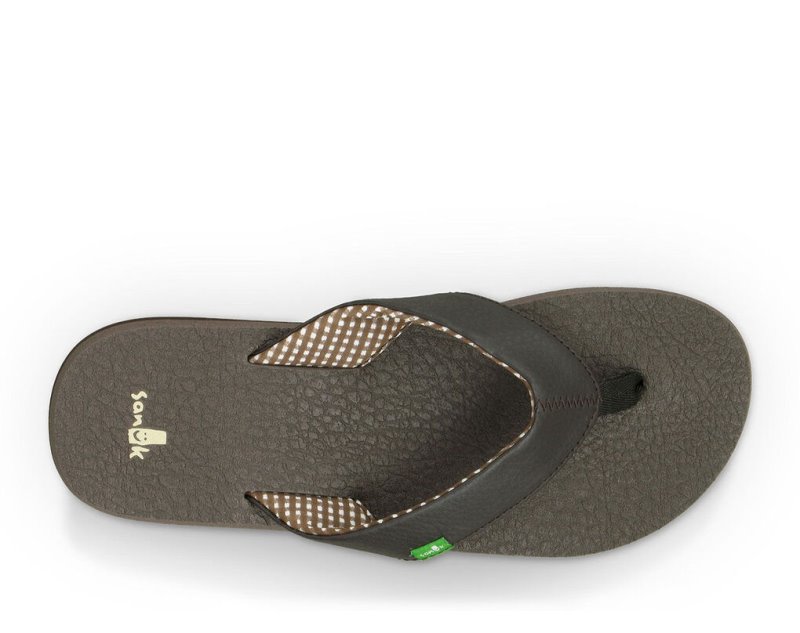 Brown Sanuk Yoga Mat Women's Flip Flops | 40EUVOQBC