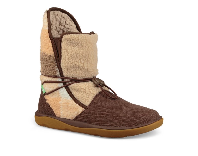 Burgundy Sanuk Tripper Flurry Women's Boots | 05RMUGPSW