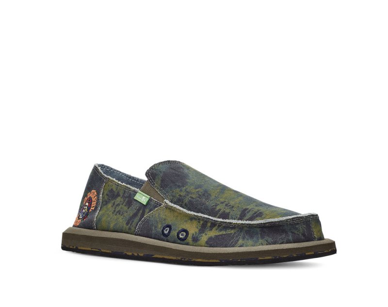 Green / Navy Sanuk Vagabond Kids' Sidewalk Surfers | 95COGUJDS