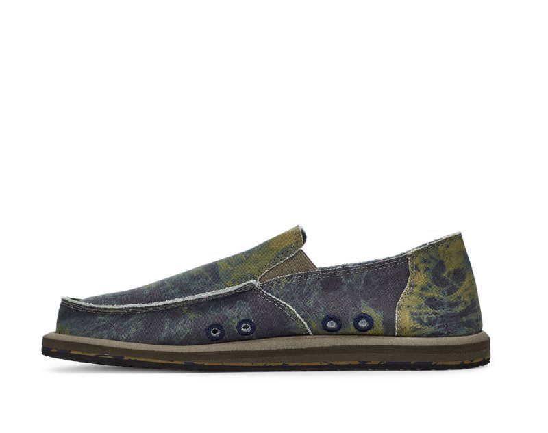 Green / Navy Sanuk Vagabond Kids' Sidewalk Surfers | 95COGUJDS