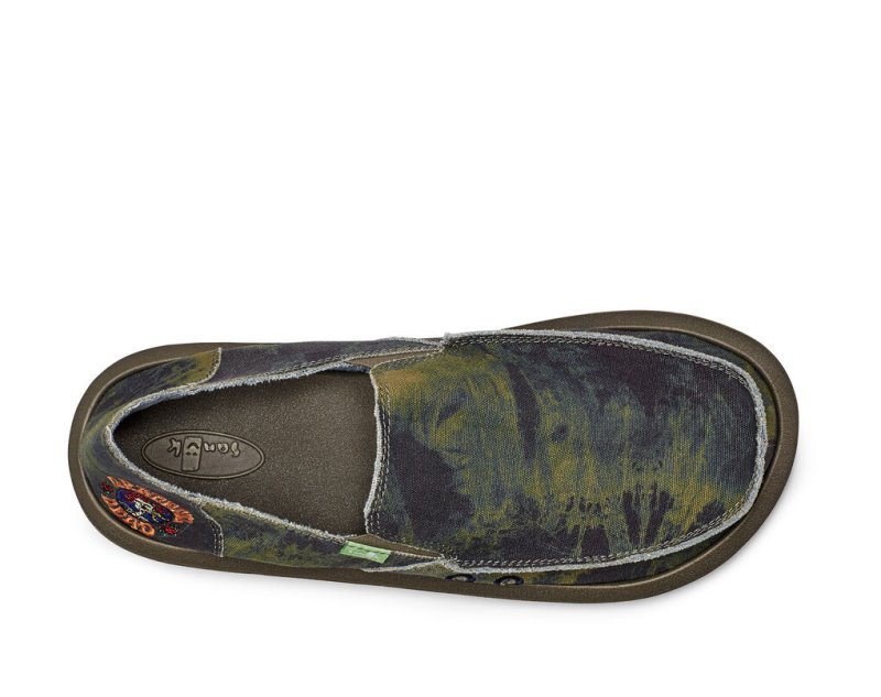 Green / Navy Sanuk Vagabond Kids' Sidewalk Surfers | 95COGUJDS