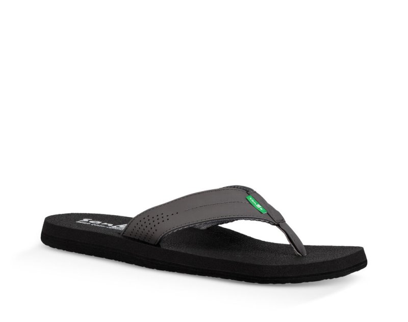 Grey / Grey Sanuk Beer Cozy Coaster Men's Flip Flops | 63GXEDCUV