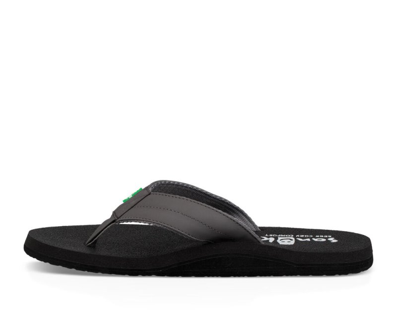 Grey / Grey Sanuk Beer Cozy Coaster Men's Flip Flops | 63GXEDCUV