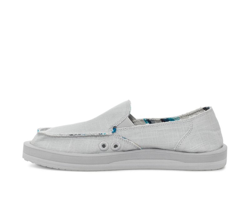 Grey Sanuk Donna St Hemp Women's Shoes | 91EKUAPSN