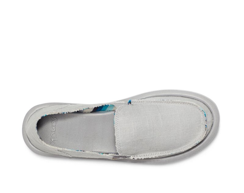 Grey Sanuk Donna St Hemp Women's Shoes | 91EKUAPSN