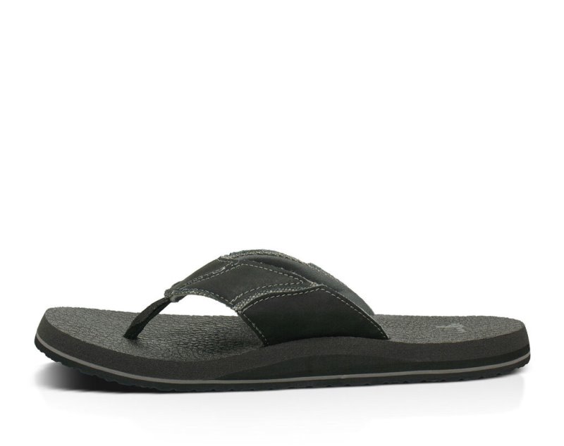 Grey Sanuk Fault Line Men's Flip Flops | 64QIPEJLB