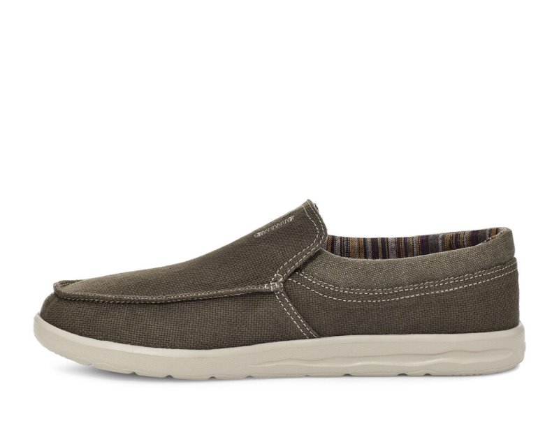 Grey Sanuk Hi Bro Lite Hemp Slip On Earth Men's Shoes | 45GZQSVOR