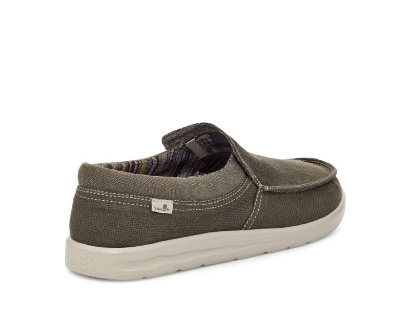 Grey Sanuk Hi Bro Lite Hemp Slip On Earth Men's Shoes | 45GZQSVOR