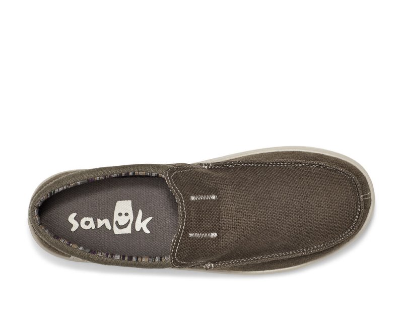 Grey Sanuk Hi Bro Lite Hemp Slip On Earth Men's Shoes | 45GZQSVOR