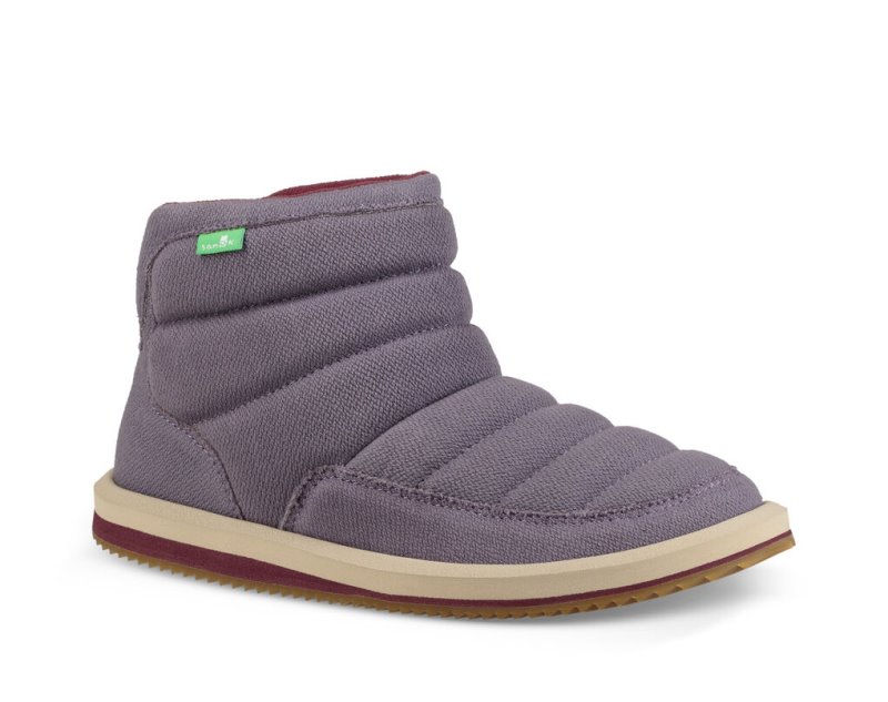 Grey Sanuk Puff N Chill Cotton Women's Boots | 69YPIBNQS