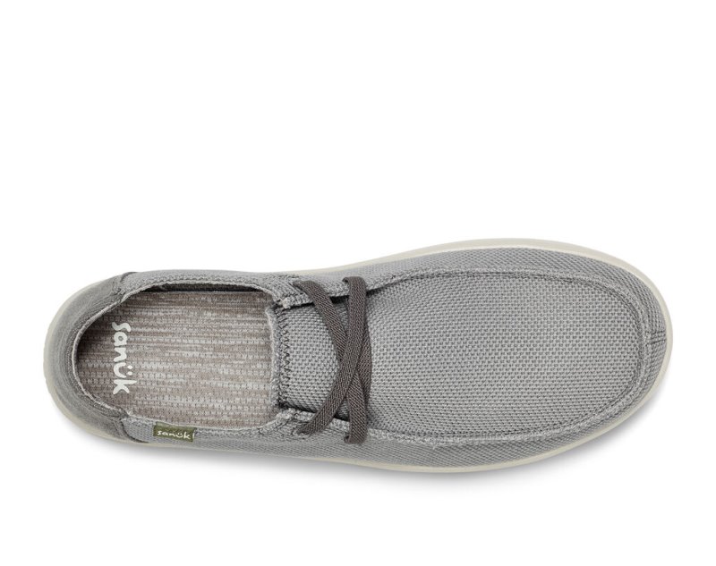 Grey Sanuk Shaka Mesh No Tie Men's Sidewalk Surfers | 41OLJRAMZ