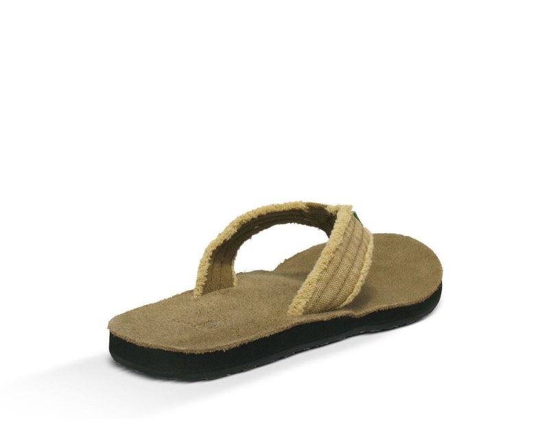 Khaki Sanuk Fraid Not Big & Tall Men's Flip Flops | 70TGABKMF