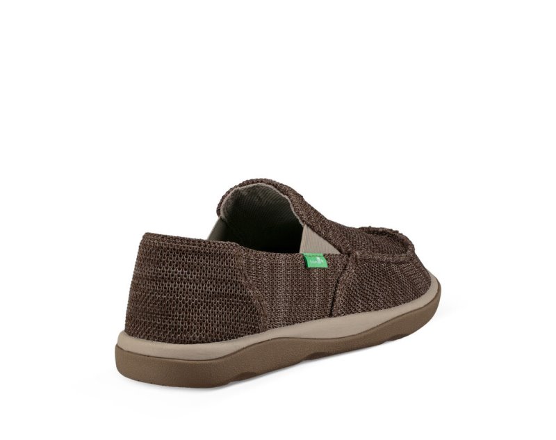 Khaki Sanuk Mesh Vagabond Tripper Men's Sidewalk Surfers | 60VWEBTOZ