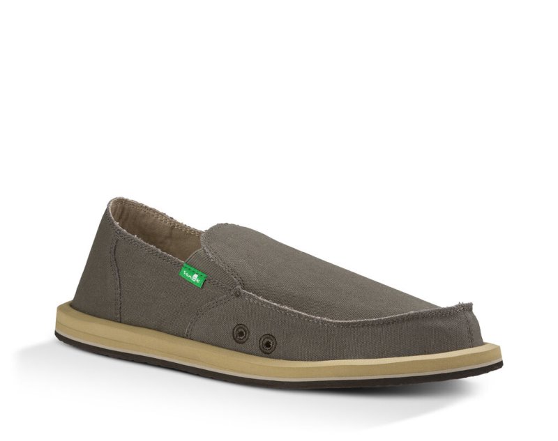 Khaki Sanuk Vagabond Men's Shoes | 56AXGLVSE