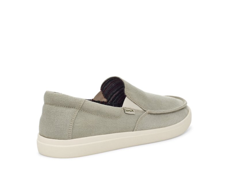 Light Green Sanuk Sideline 2 Hemp Slip On Men's Sidewalk Surfers | 85GVRXBSU