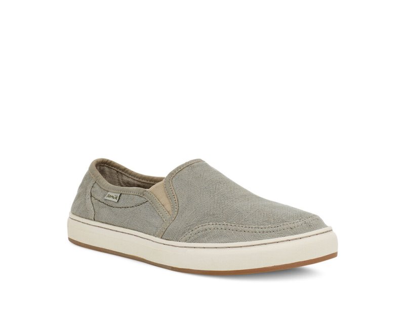 Light Grey Sanuk Tideline Hemp Slip On Men's Shoes | 36ZEXCDUP