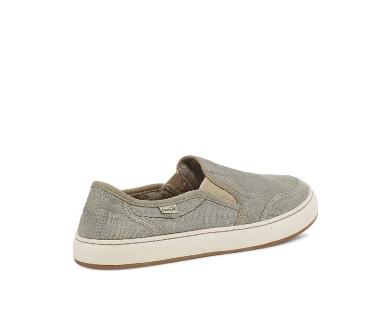 Light Grey Sanuk Tideline Hemp Slip On Men's Shoes | 36ZEXCDUP