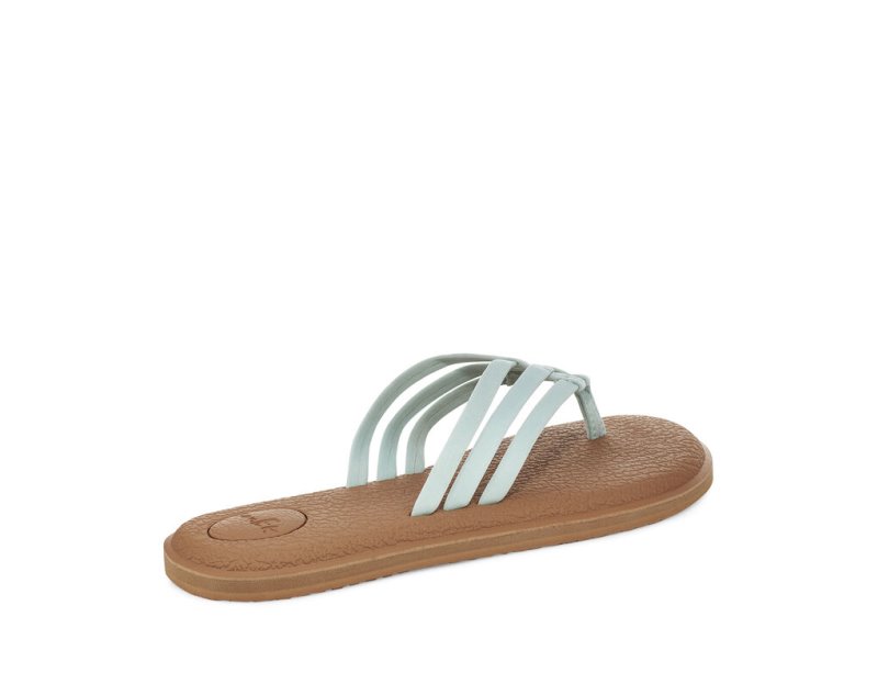 Light Turquoise Sanuk Yoga Salty Women's Flip Flops | 62KDJYUAN