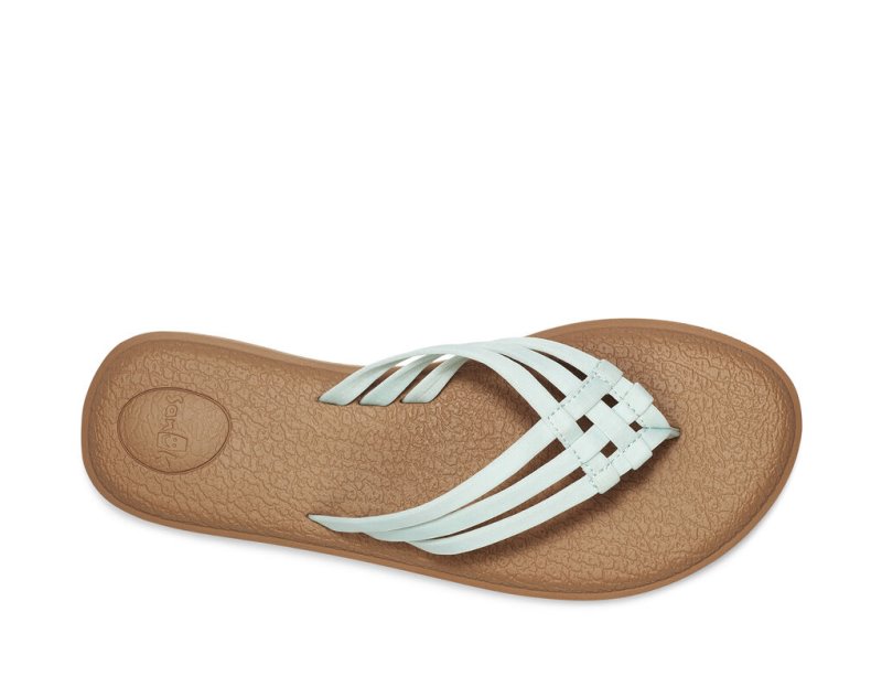 Light Turquoise Sanuk Yoga Salty Women's Flip Flops | 62KDJYUAN