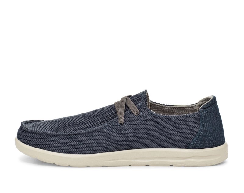 Navy Sanuk Shaka Mesh No Tie Men's Shoes | 61ACDBHYS