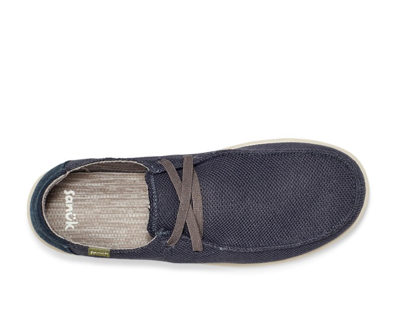 Navy Sanuk Shaka Mesh No Tie Men's Shoes | 61ACDBHYS