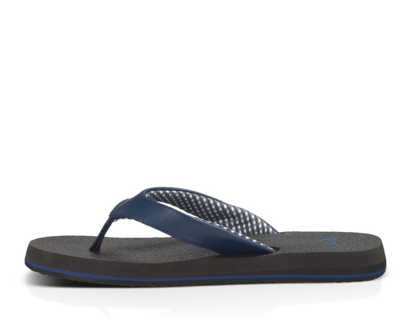 Navy Sanuk Yoga Mat Women's Flip Flops | 89KXGMPZY