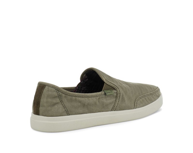 Olive Sanuk Vagabond Slip On Sneaker Wash Vegan Men's Shoes | 30WQCRMNL