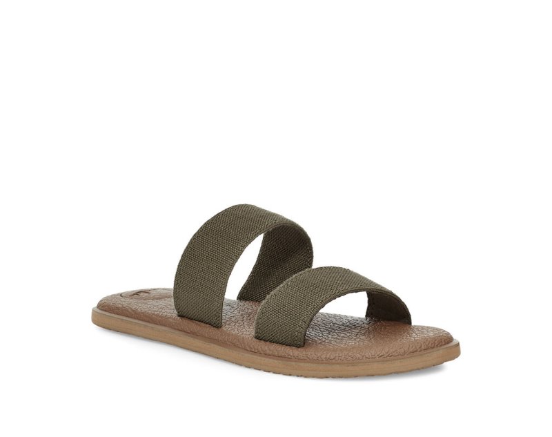 Olive Sanuk Yoga Gora Women's Sandals | 01CRHBQPI