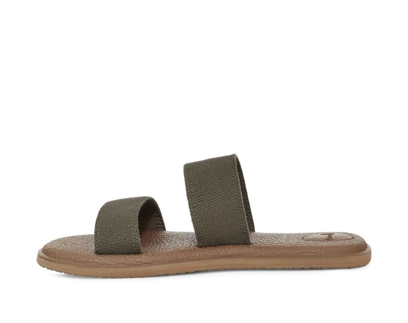 Olive Sanuk Yoga Gora Women's Sandals | 01CRHBQPI