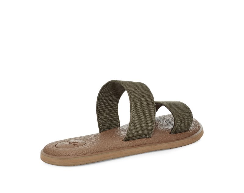 Olive Sanuk Yoga Gora Women's Sandals | 01CRHBQPI