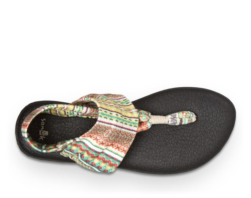 Orange Sanuk Yoga Sling 2 Prints Women's Sandals | 29TSVQEZK