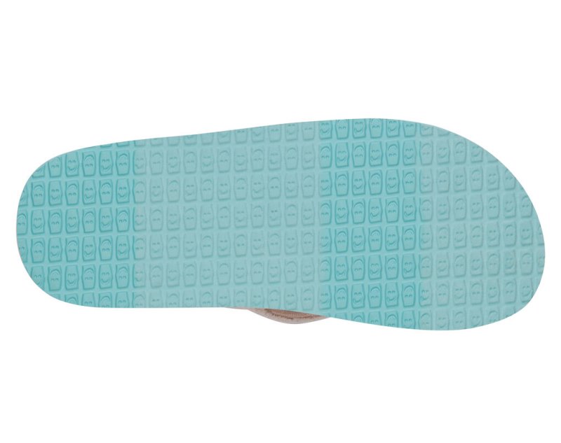 Pink Light Blue Sanuk Fraidy Stacker Canvas Kids' Sandals | 79RFZOMJI