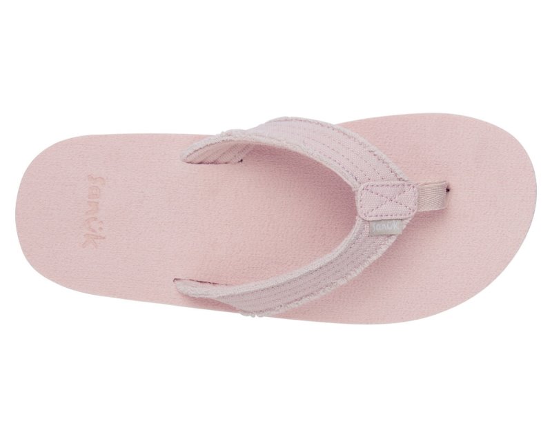 Pink Light Blue Sanuk Fraidy Stacker Canvas Kids' Sandals | 79RFZOMJI