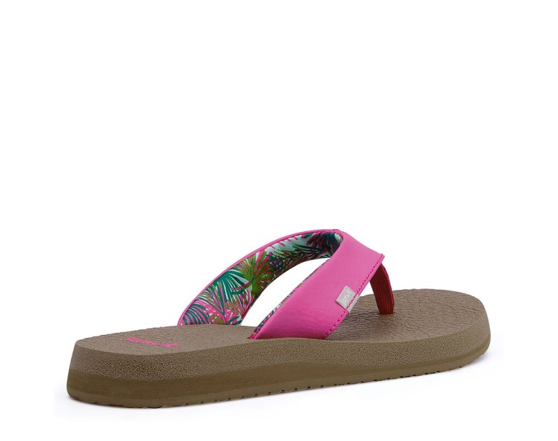 Pink Sanuk Yoga Mat Cushioned Women's Flip Flops | 07EWJZUIO