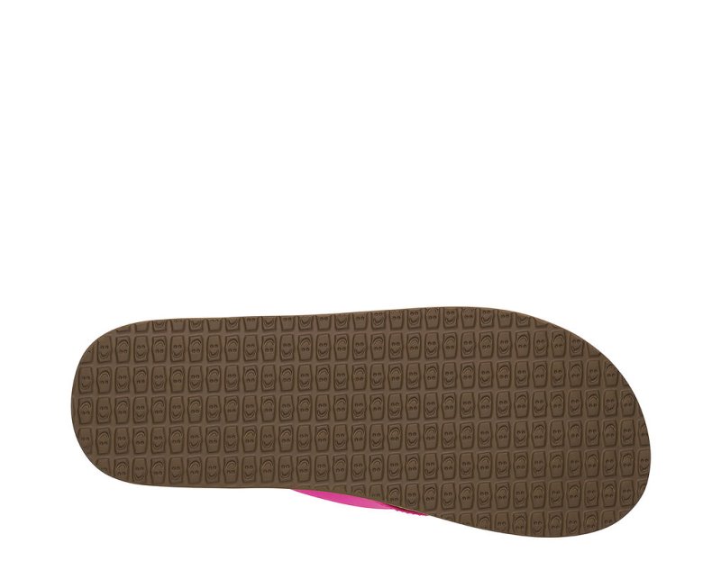 Pink Sanuk Yoga Mat Cushioned Women's Flip Flops | 07EWJZUIO