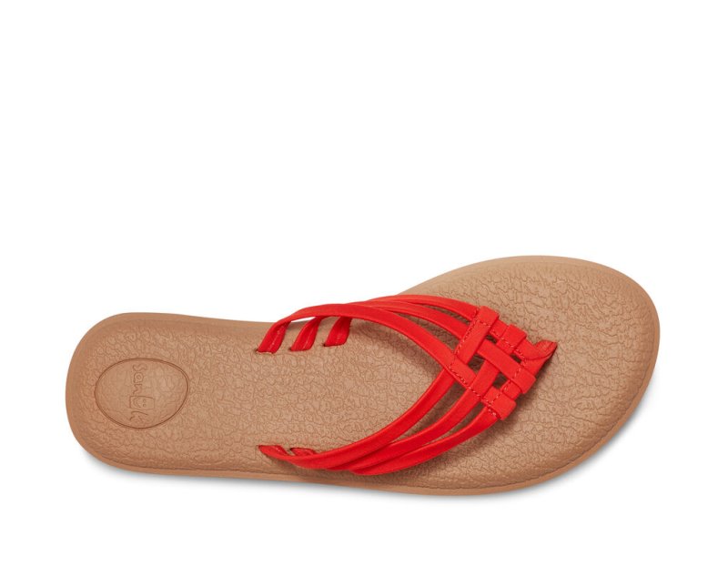 Pink Sanuk Yoga Salty Women's Flip Flops | 19QPDRWJF