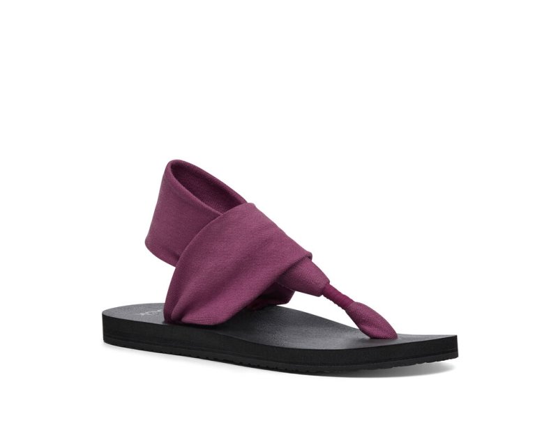 Purple Sanuk Sling St Vegan Women's Sandals | 61VAUFTGO