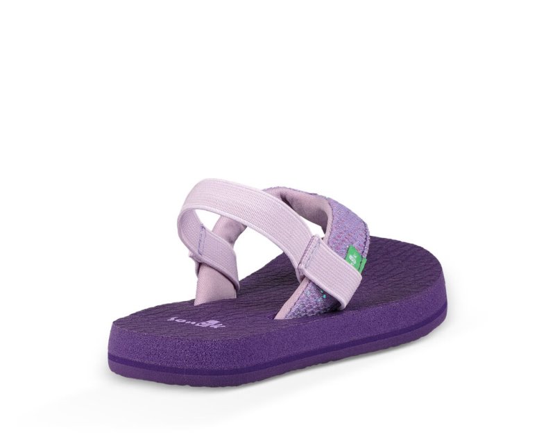 Purple Sanuk Yoga Glitter Kids' Sandals | 89MISXKYP