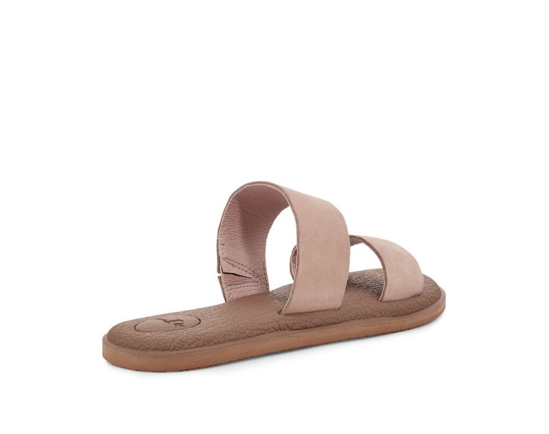 Rose Sanuk Yoga Gora Leather Women's Flip Flops | 14WNISCXE