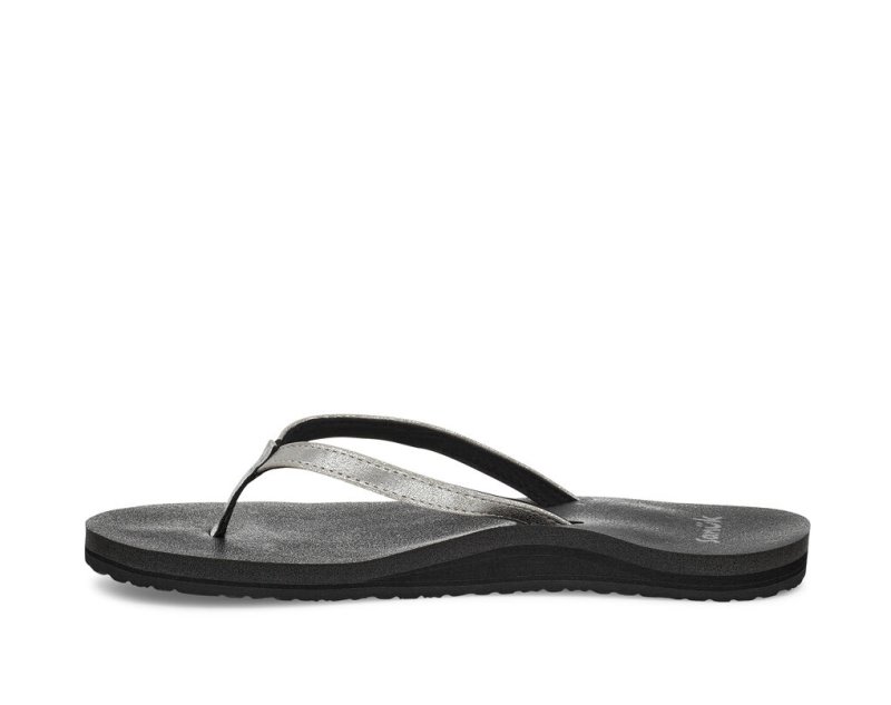 Silver Sanuk Yoga Joy Shimmer Women's Sandals | 42UTIRSPF