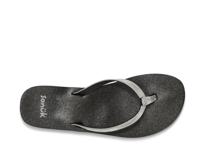 Silver Sanuk Yoga Joy Shimmer Women's Sandals | 42UTIRSPF