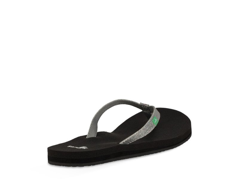 Silver Sanuk Yoga Joy Sparkle Women's Sandals | 89OAHYEVD