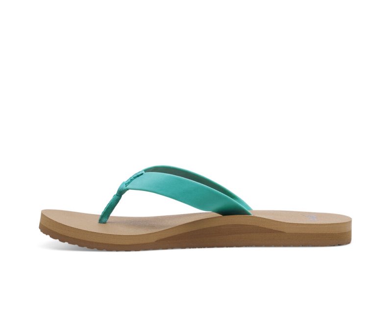 Turquoise Sanuk Ashland St Vegan Women's Flip Flops | 61VYMSQCN